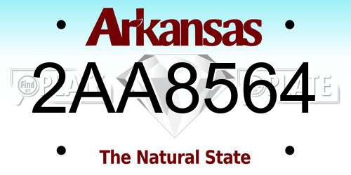 2AA8564 Arkansas License Plate