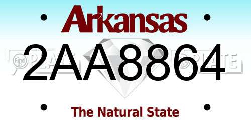 2AA8864 Arkansas License Plate