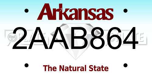 2AAB864 Arkansas License Plate