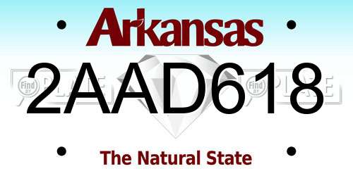 2AAD618 Arkansas License Plate
