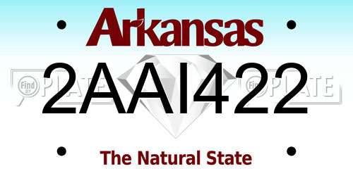 2AAI422 Arkansas License Plate