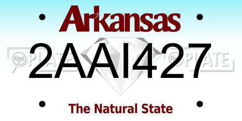 2AAI427 Arkansas License Plate