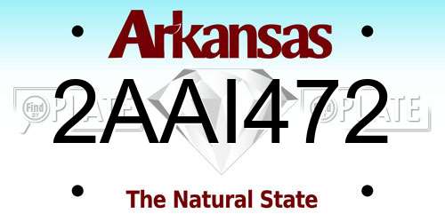 2AAI472 Arkansas License Plate