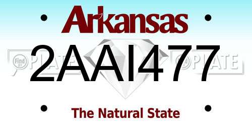 2AAI477 Arkansas License Plate