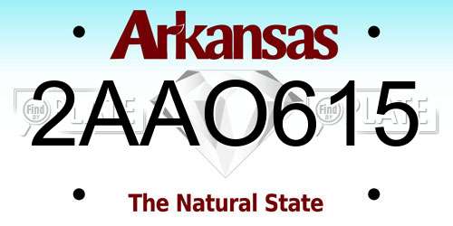 2AAO615 Arkansas License Plate