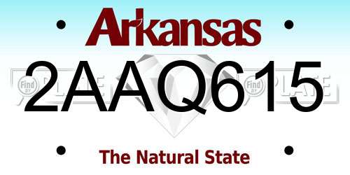 2AAQ615 Arkansas License Plate