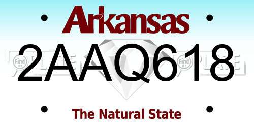2AAQ618 Arkansas License Plate