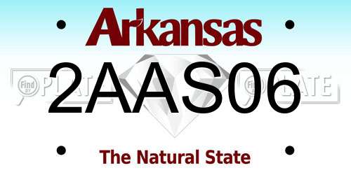 2AAS06 Arkansas License Plate