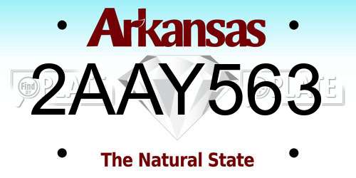 2AAY563 Arkansas License Plate