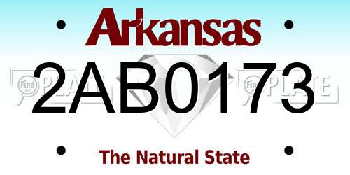 2AB0173 Arkansas License Plate