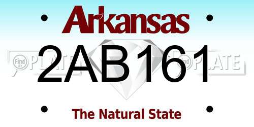 2AB161 Arkansas License Plate