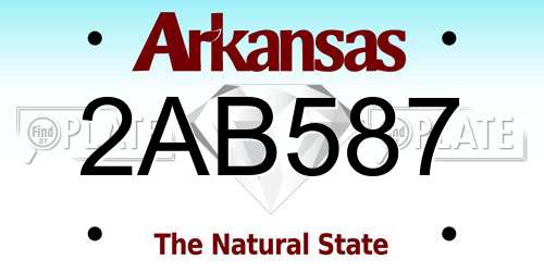 2AB587 Arkansas License Plate