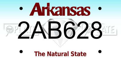 2AB628 Arkansas License Plate