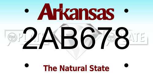 2AB678 Arkansas License Plate