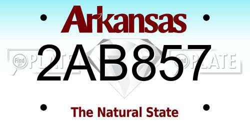 2AB857 Arkansas License Plate