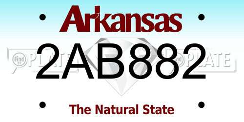 2AB882 Arkansas License Plate