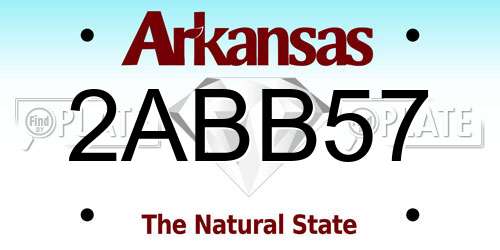 2ABB57 Arkansas License Plate