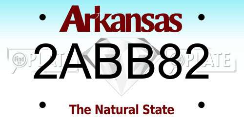 2ABB82 Arkansas License Plate