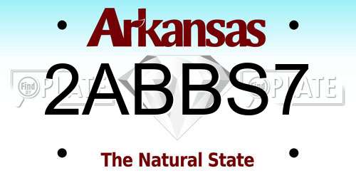 2ABBS7 Arkansas License Plate