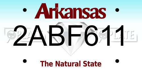 2ABF611 Arkansas License Plate