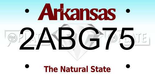 2ABG75 Arkansas License Plate