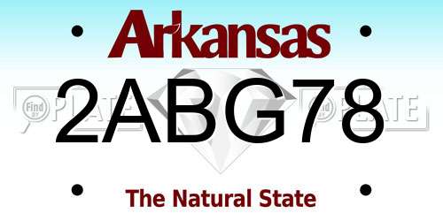2ABG78 Arkansas License Plate