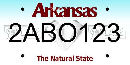 2ABO123 Arkansas License Plate