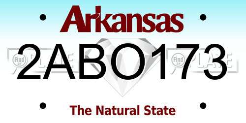 2ABO173 Arkansas License Plate