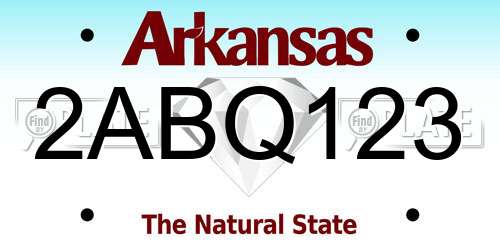 2ABQ123 Arkansas License Plate