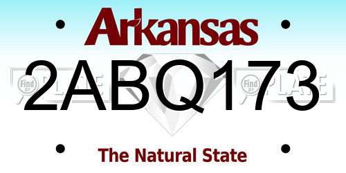 2ABQ173 Arkansas License Plate