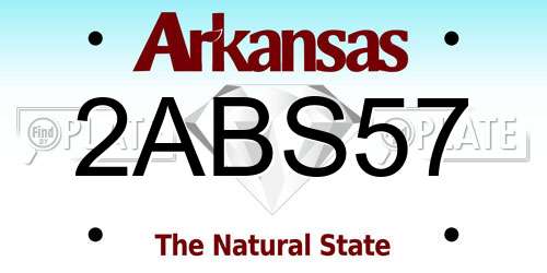2ABS57 Arkansas License Plate