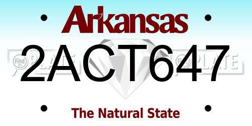 2ACT647 Arkansas License Plate