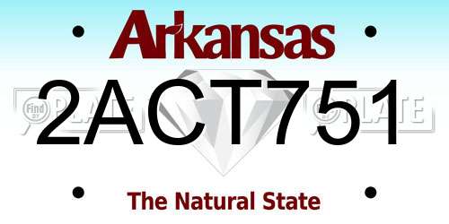 2ACT751 Arkansas License Plate