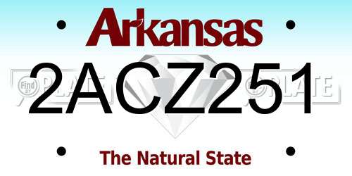 2ACZ251 Arkansas License Plate
