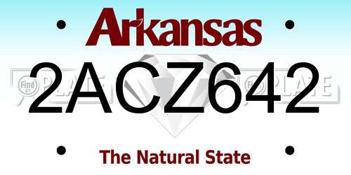 2ACZ642 Arkansas License Plate