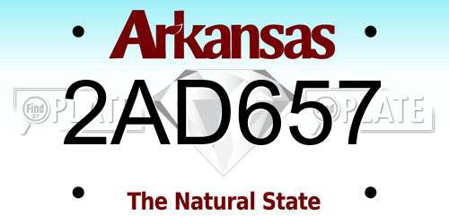 2AD657 Arkansas License Plate
