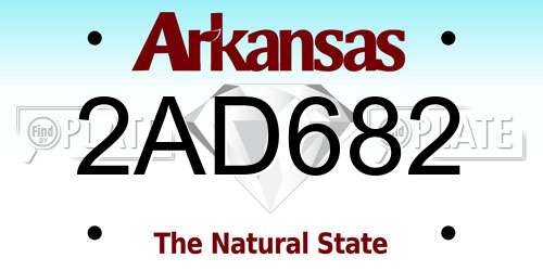 2AD682 Arkansas License Plate