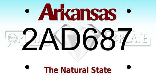 2AD687 Arkansas License Plate