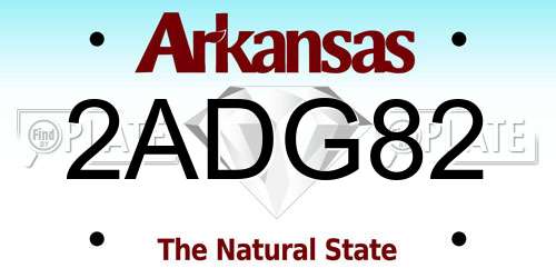 2ADG82 Arkansas License Plate