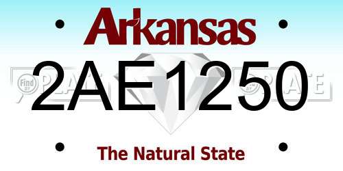 2AE1250 Arkansas License Plate