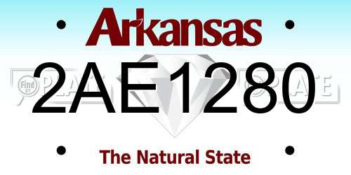 2AE1280 Arkansas License Plate