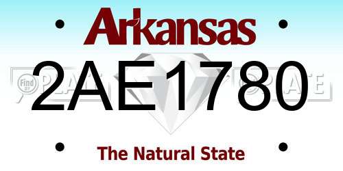 2AE1780 Arkansas License Plate