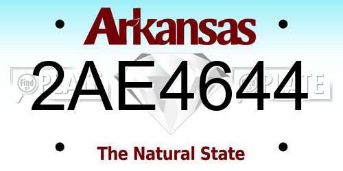 2AE4644 Arkansas License Plate