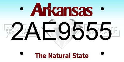 2AE9555 Arkansas License Plate