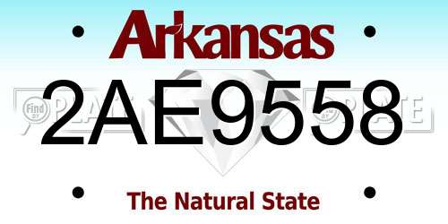 2AE9558 Arkansas License Plate