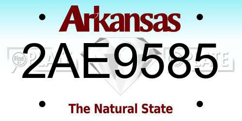 2AE9585 Arkansas License Plate