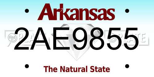 2AE9855 Arkansas License Plate