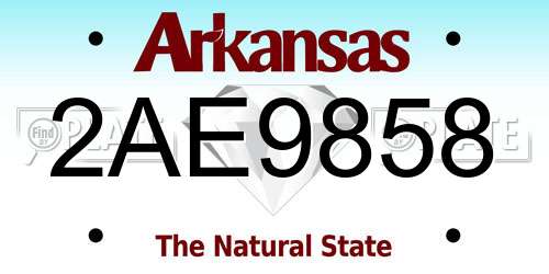 2AE9858 Arkansas License Plate