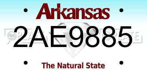 2AE9885 Arkansas License Plate