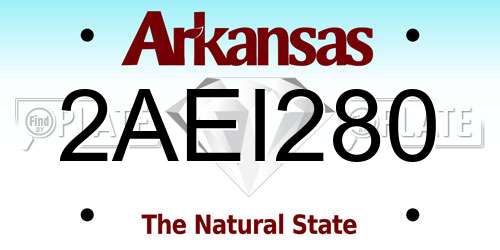 2AEI280 Arkansas License Plate